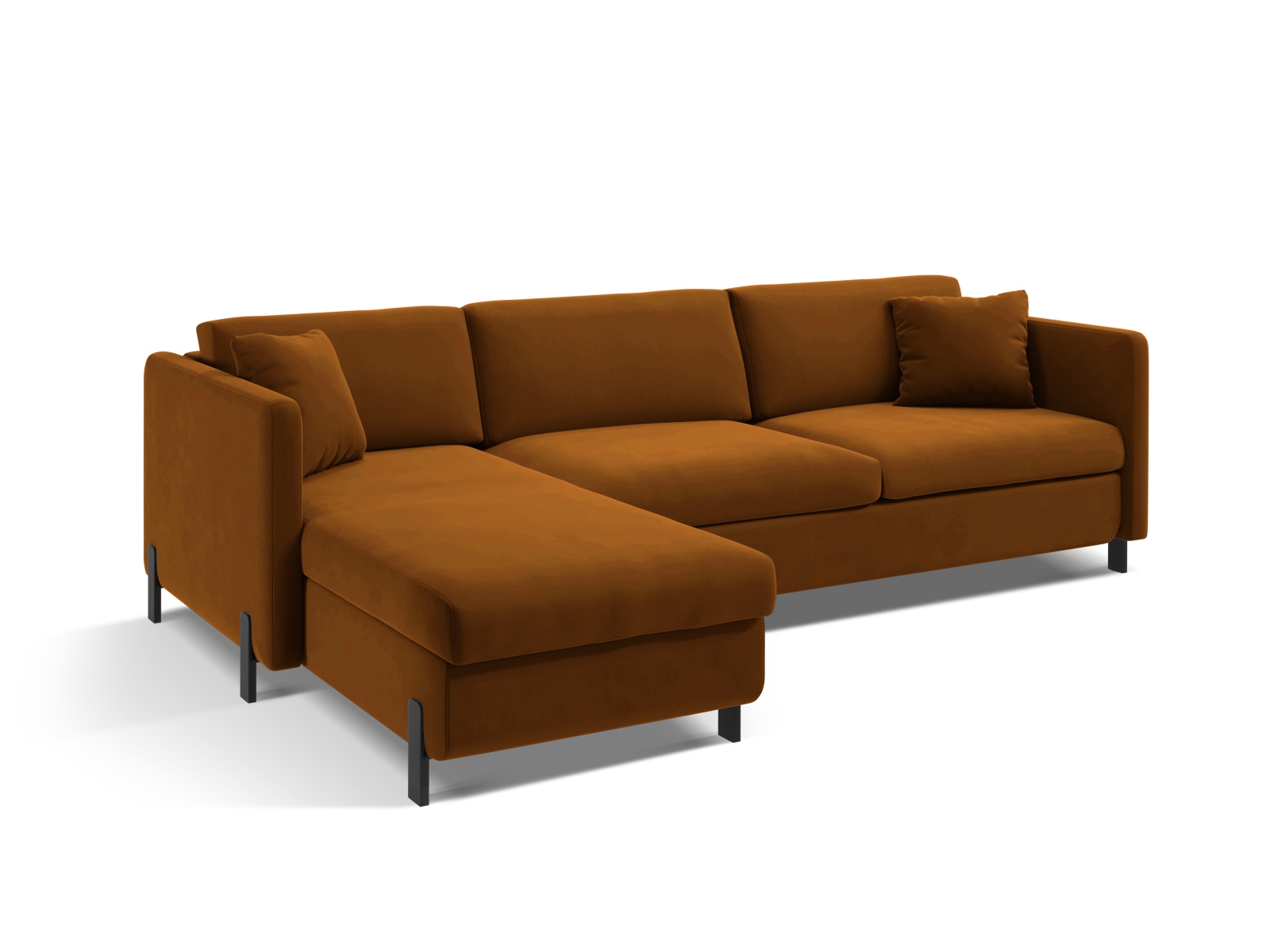 Micadoni Schlaf-Ecksofa Gloria 4-Sitzer Links Samt Braun 205x140