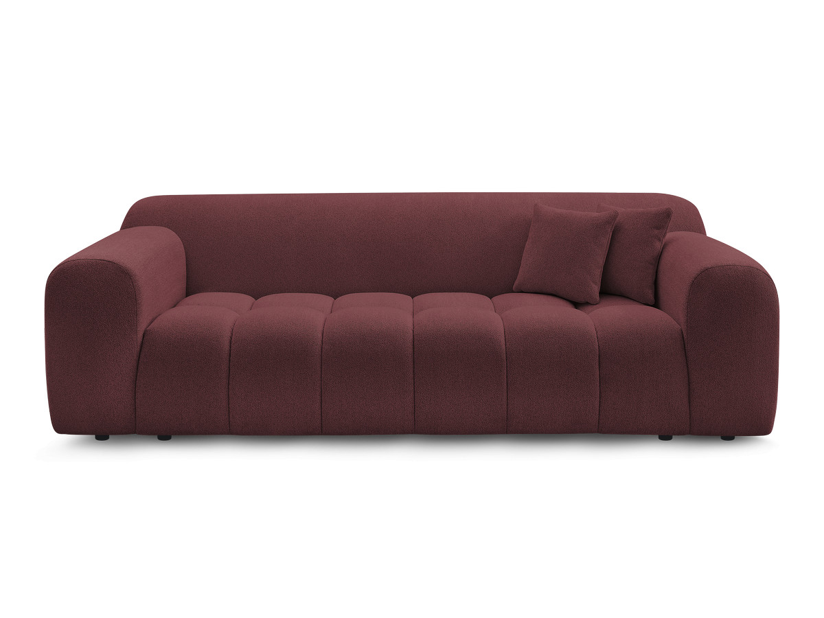 Bobochic Melisse Sofa 3-Sitzer Melange-Stoff Rot