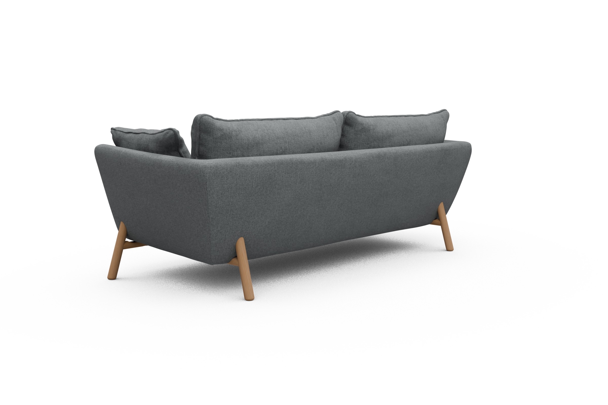 Sofa Emil PREMIUM 3-Sitzer Beinfarbe Eiche Natur Casone-Gravel-Grey