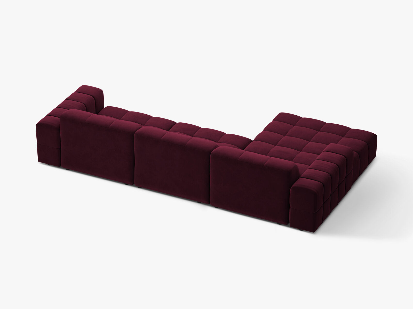 Micadoni Ecksofa Jennifer 4-Sitzer Links Samt Venus Burgunder