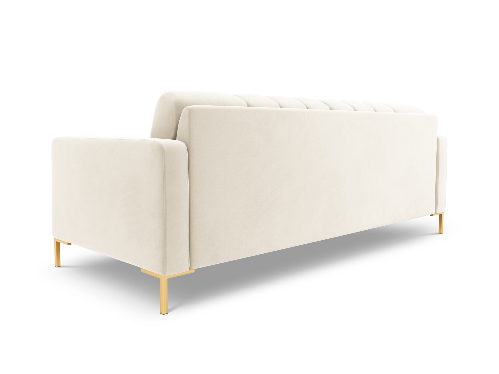 Cosmopolitan Design Sofa Bali 4-Sitzer Samt Bluvel Helles Beige Beine Gold