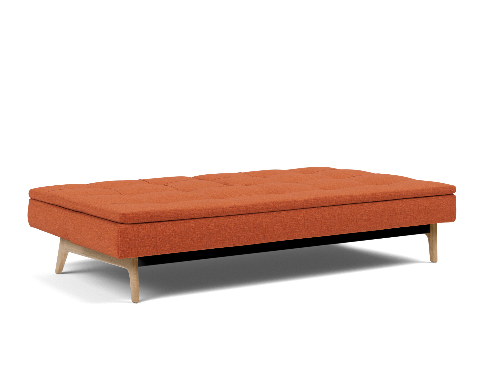 Schlafsofa Dublexo Chenille Esina 412-Rust-Orange Beine Eiche