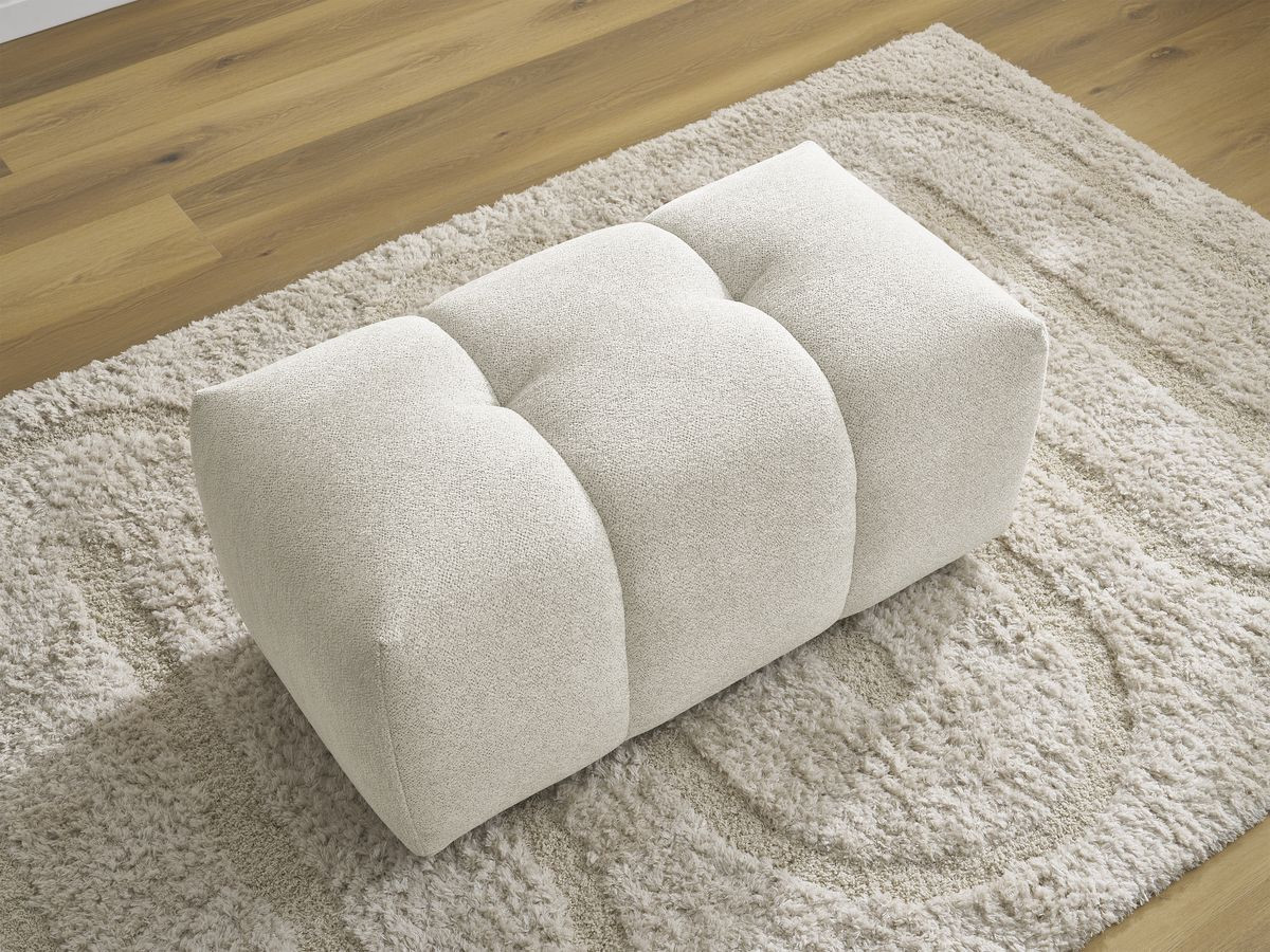 Bobochic Roxelane Pouf Melange-Stoff Weiß