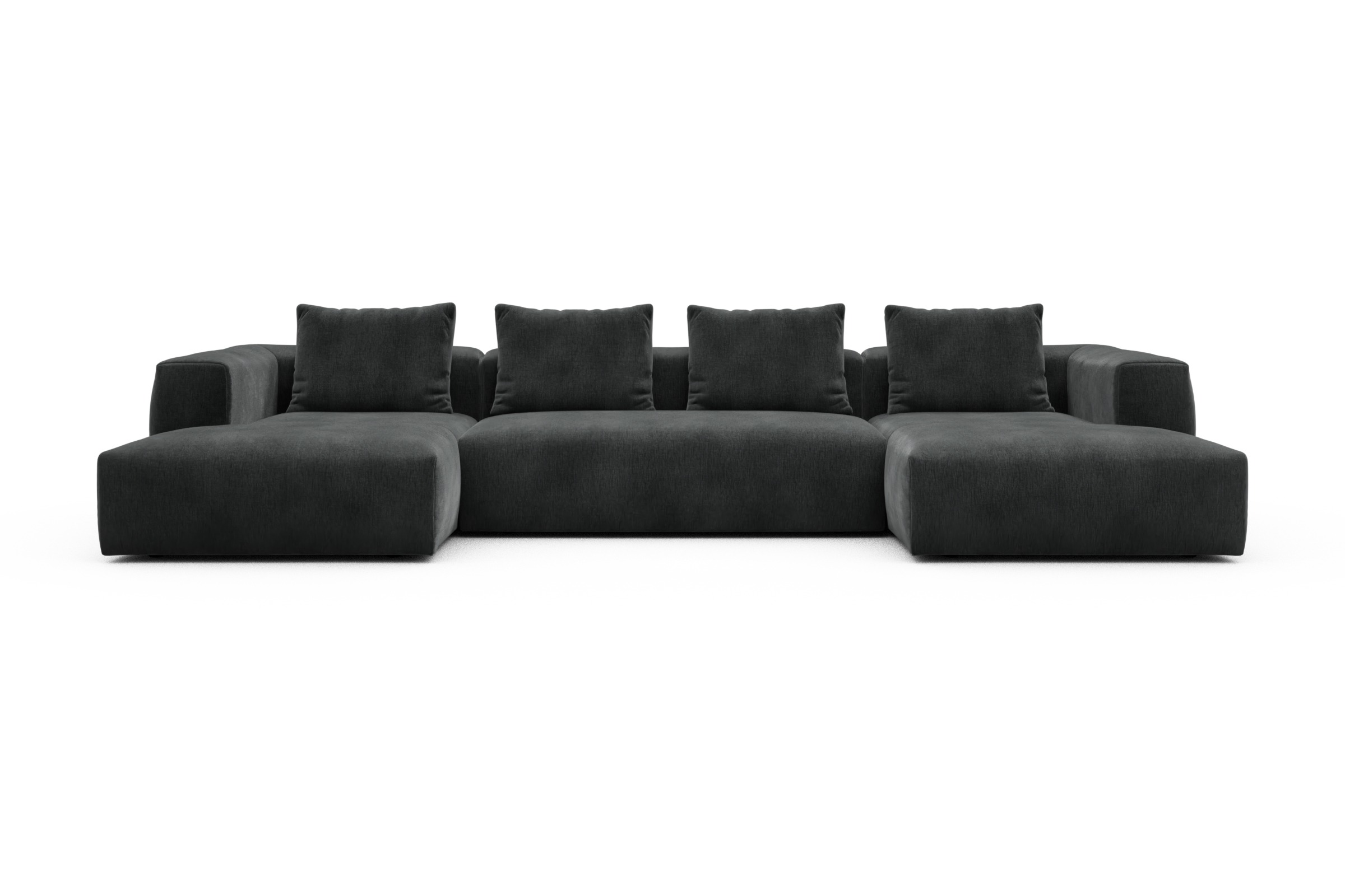 Skandi Home Wohnlandschaft Fred mit 2-Sitzer und Chaiselongue beidseitig Smooth-Deep-Warm-Grey moebelfaktor