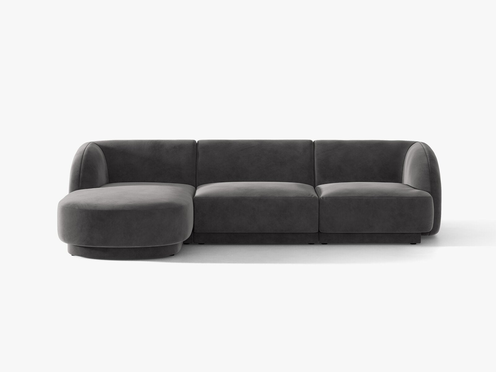 Micadoni Ecksofa Miley 4-Sitzer Links Samt Bluvel Grau