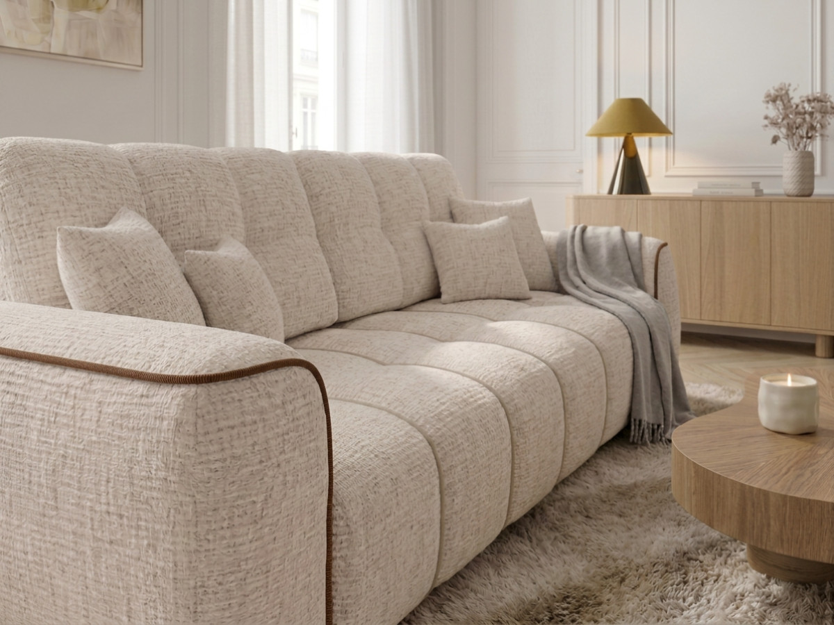 Bobochic Palais royal Sofa 3-Sitzer Chenille Braun