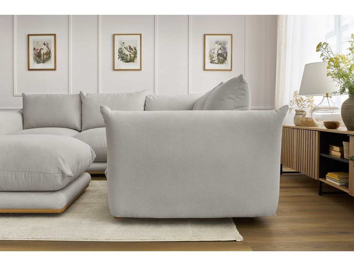 Bobochic Ernest Ecksofa mit Pouf Stoff Hellgrau