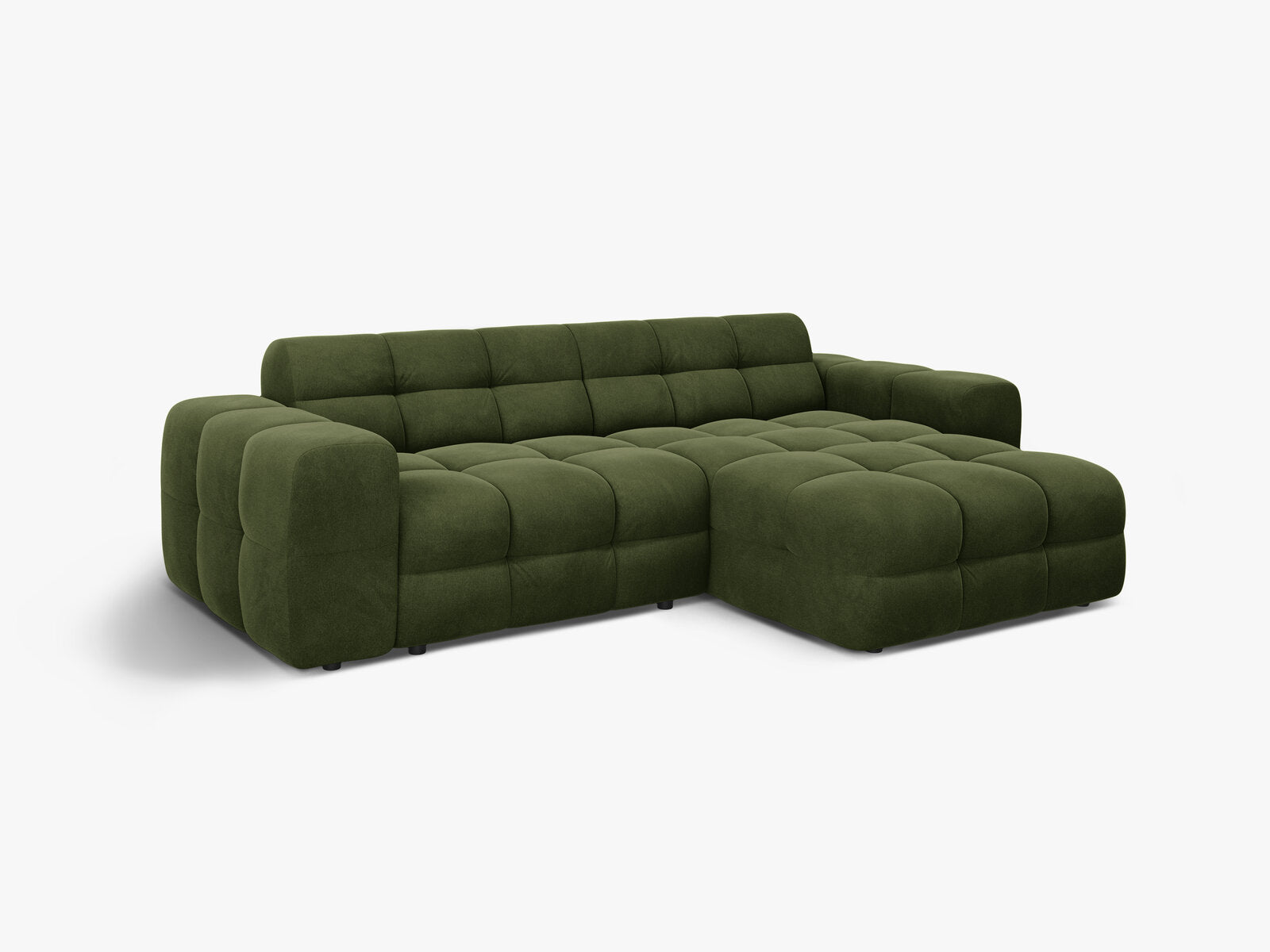 Micadoni Ecksofa Kendal 4-Sitzer Rechts Samt Armeegrün