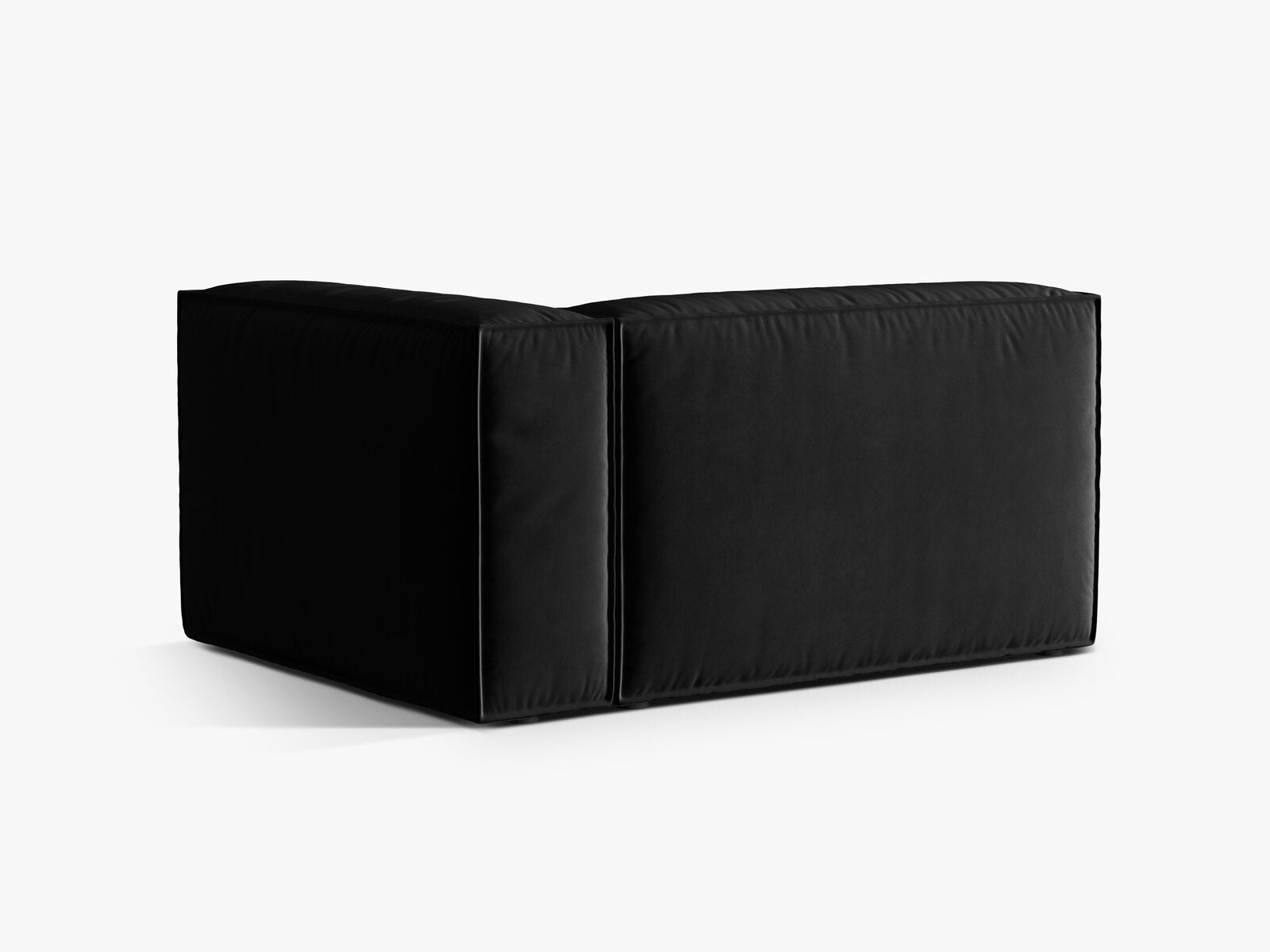 Micadoni Eckmodul Nuria 2-Sitzer Samt Paris Schwarz Rechts