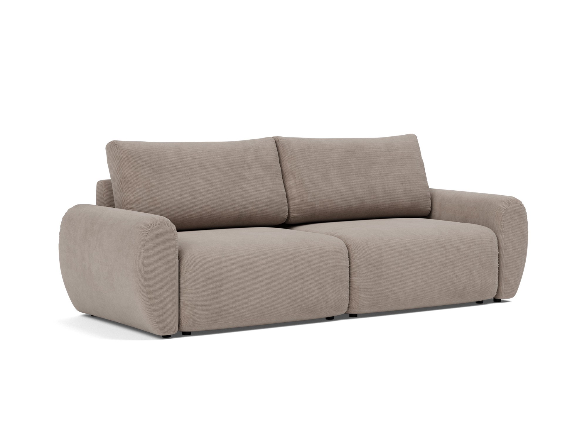 Schlafsofa Norum mit Curve-Armlehnen Kord Cordufine 318-Beige