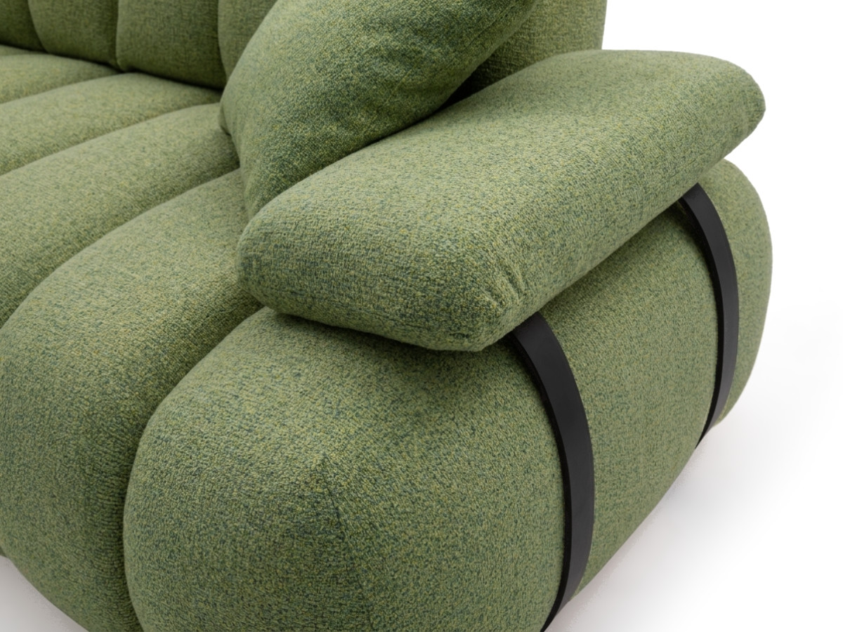 Bobochic Rivoli Sofa 4-Sitzer Melange-Stoff Grün