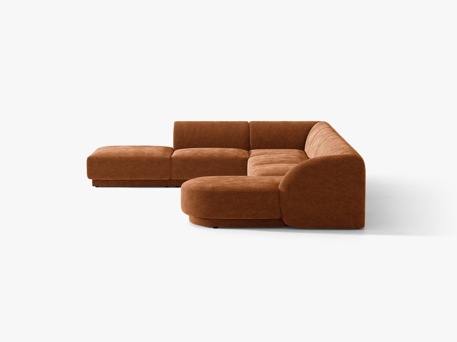 Micadoni Panorama-Ecksofa Miley 6-Sitzer Chenille Eden Ziegel Links