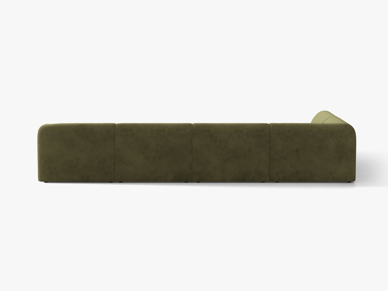 Micadoni Panorama-Ecksofa Miley 6-Sitzer Links Samt Bluvel Grün