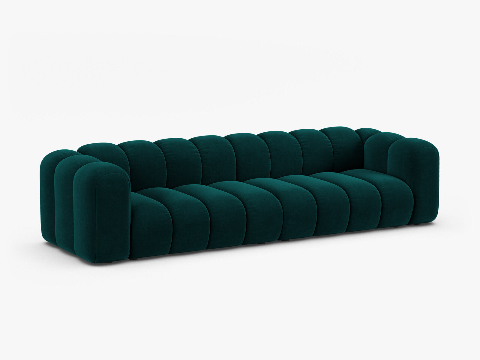 Micadoni Modulares Sofa Lupine 4-Sitzer Samt Venus Dunkel Petrol
