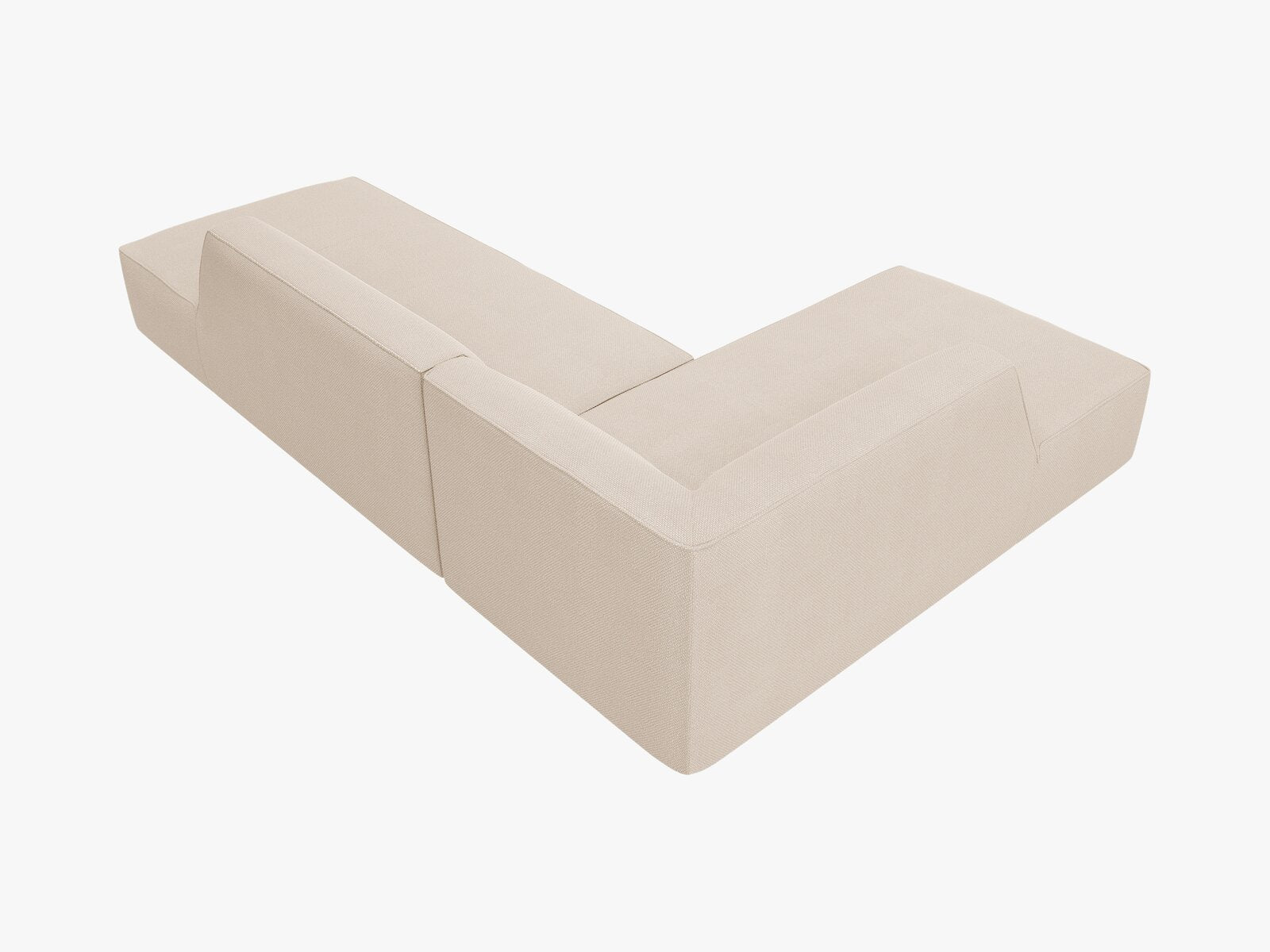 Micadoni Ecksofa Ruby 4-Sitzer Links Strukturierter Stoff Ottawa Beige