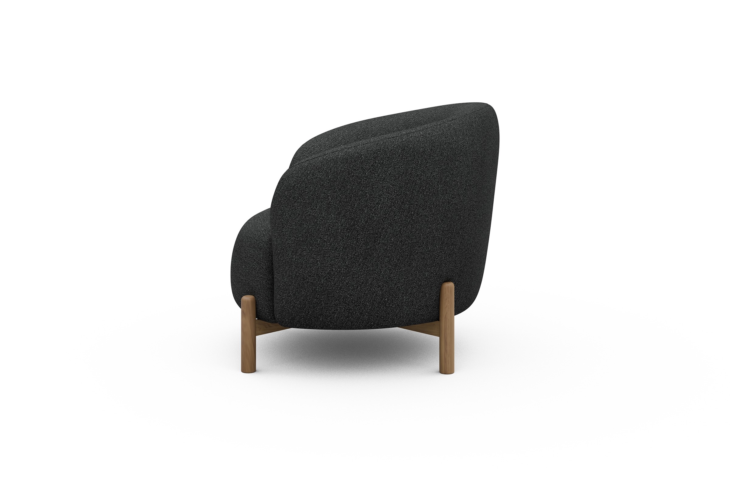 Sessel Ronda Holzbeine Eiche Natur Boucle-Charcoal