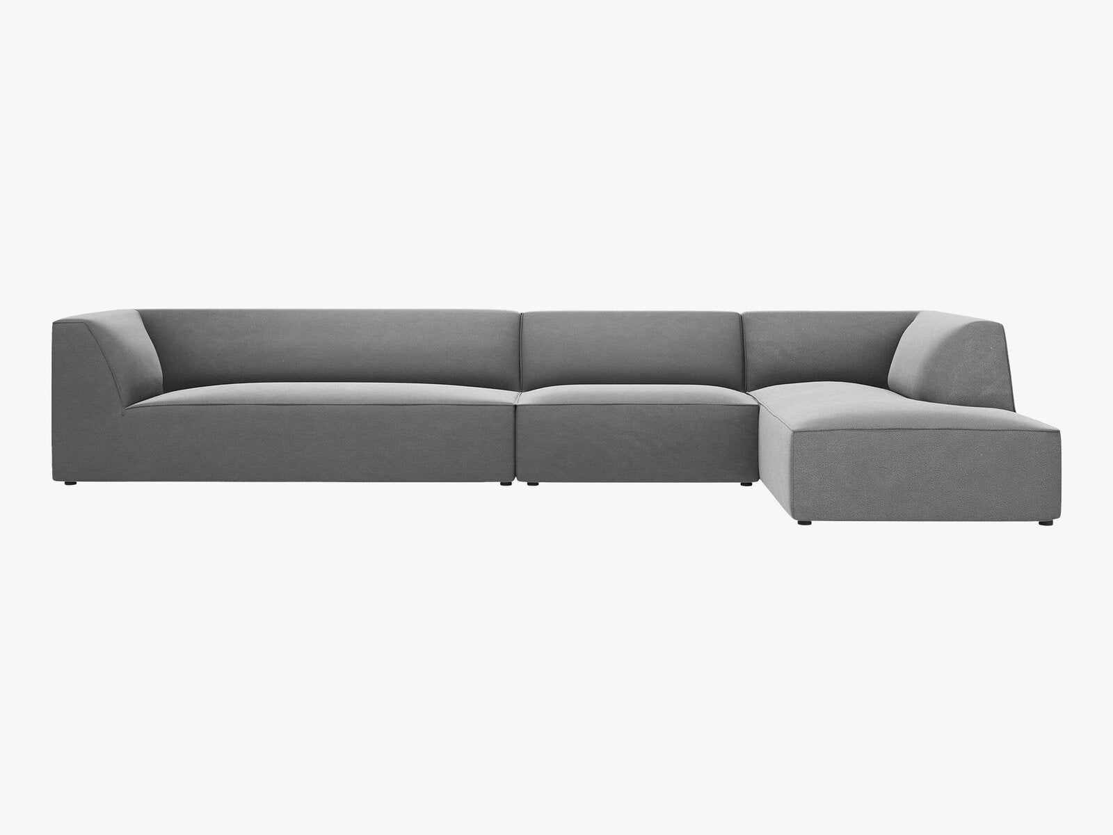 Micadoni Ecksofa Ruby 5-Sitzer Rechts Samt Salvador Grau