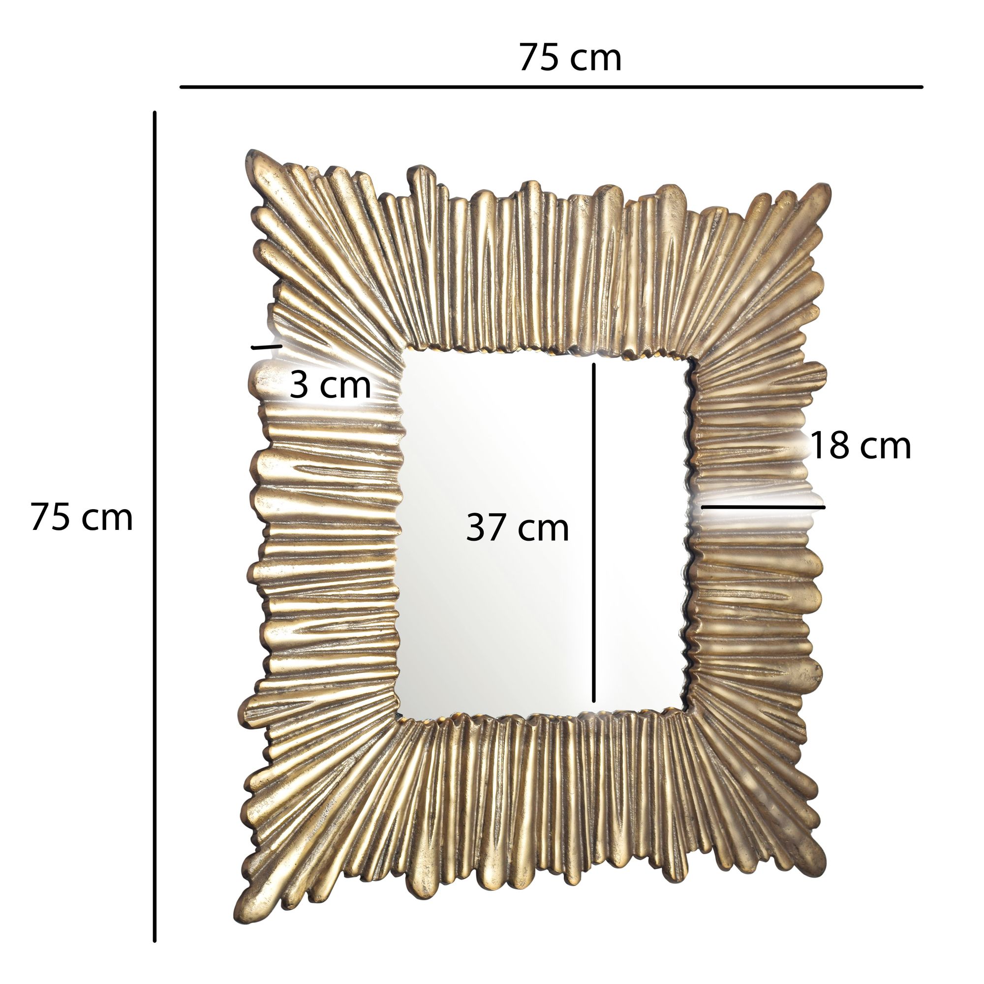Wandspiegel Hestvika Gold 75 × 3 × 75 cm