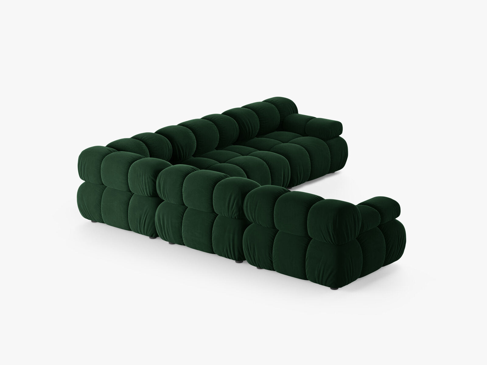 Micadoni Symmetrisches Ecksofa Bellis 5-Sitzer Samt Bluvel Flaschengrün