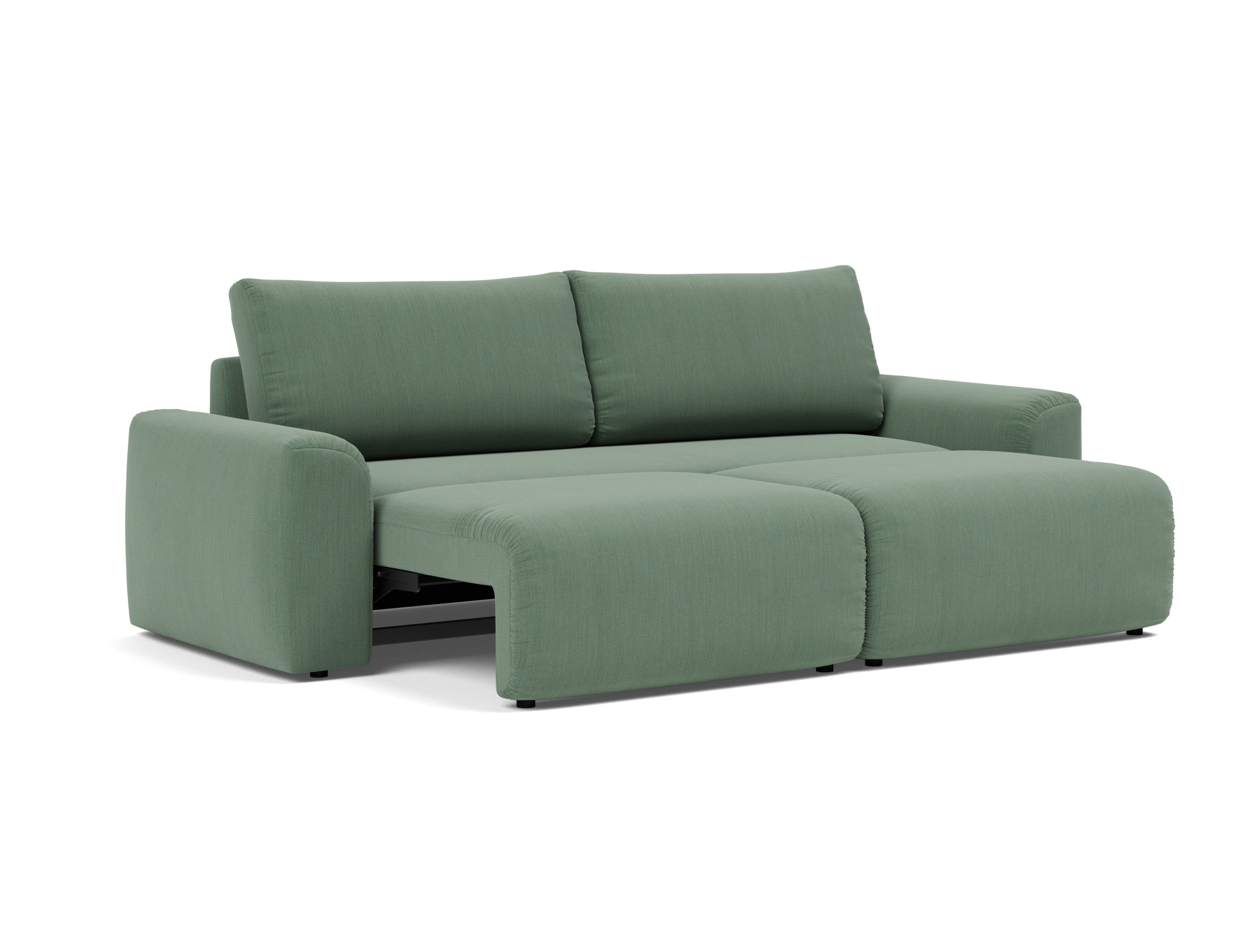 Schlafsofa Norum mit Chunky-Armlehnen Flachgewebe Elegance 518-Green