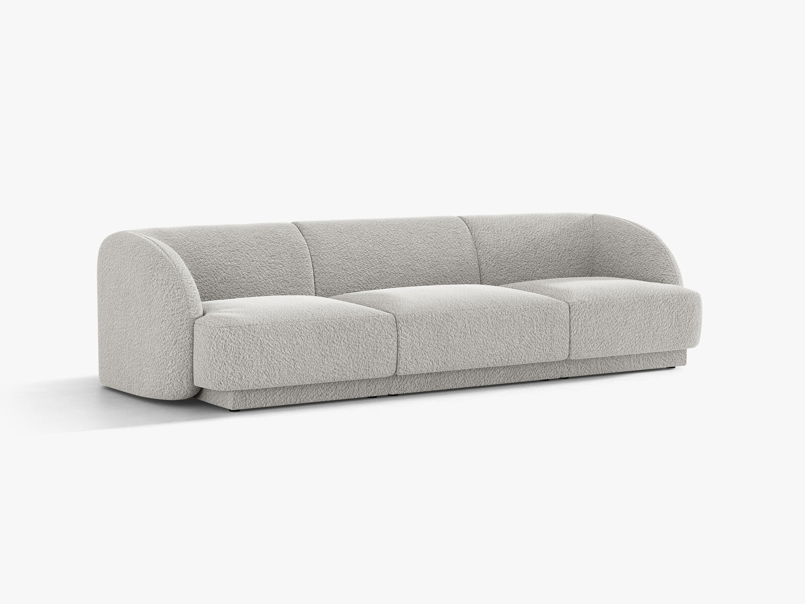 Micadoni Sofa Miley 3-Sitzer Boucle Baloo Hellgrau