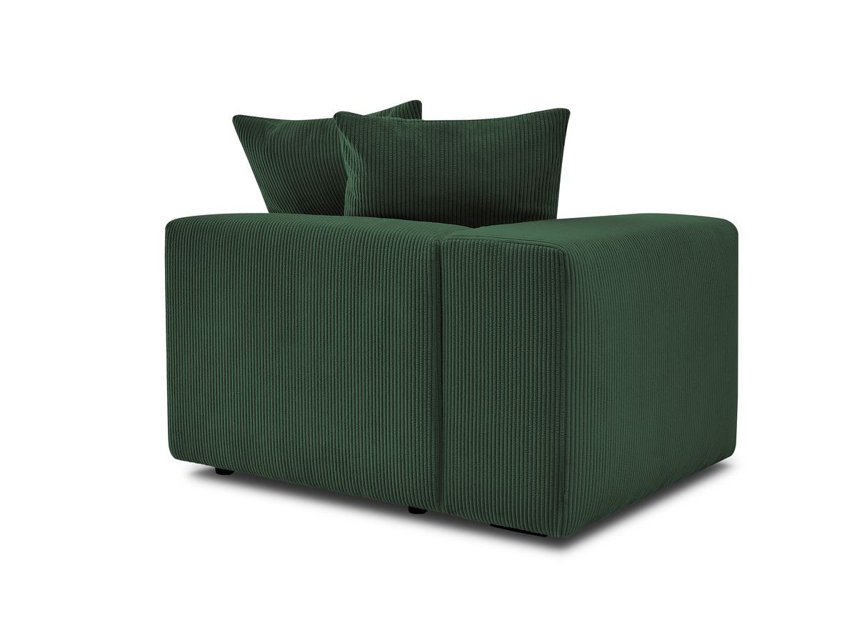 Bobochic Voltaire Sofamodul 1-Sitzer 130 × 100 cm Cordsamt Grün Ecke links