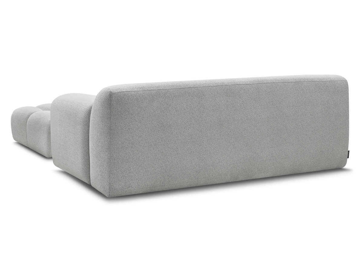 Bobochic Melisse Sofa 2-Sitzer mit Pouf Melange-Stoff Hellgrau