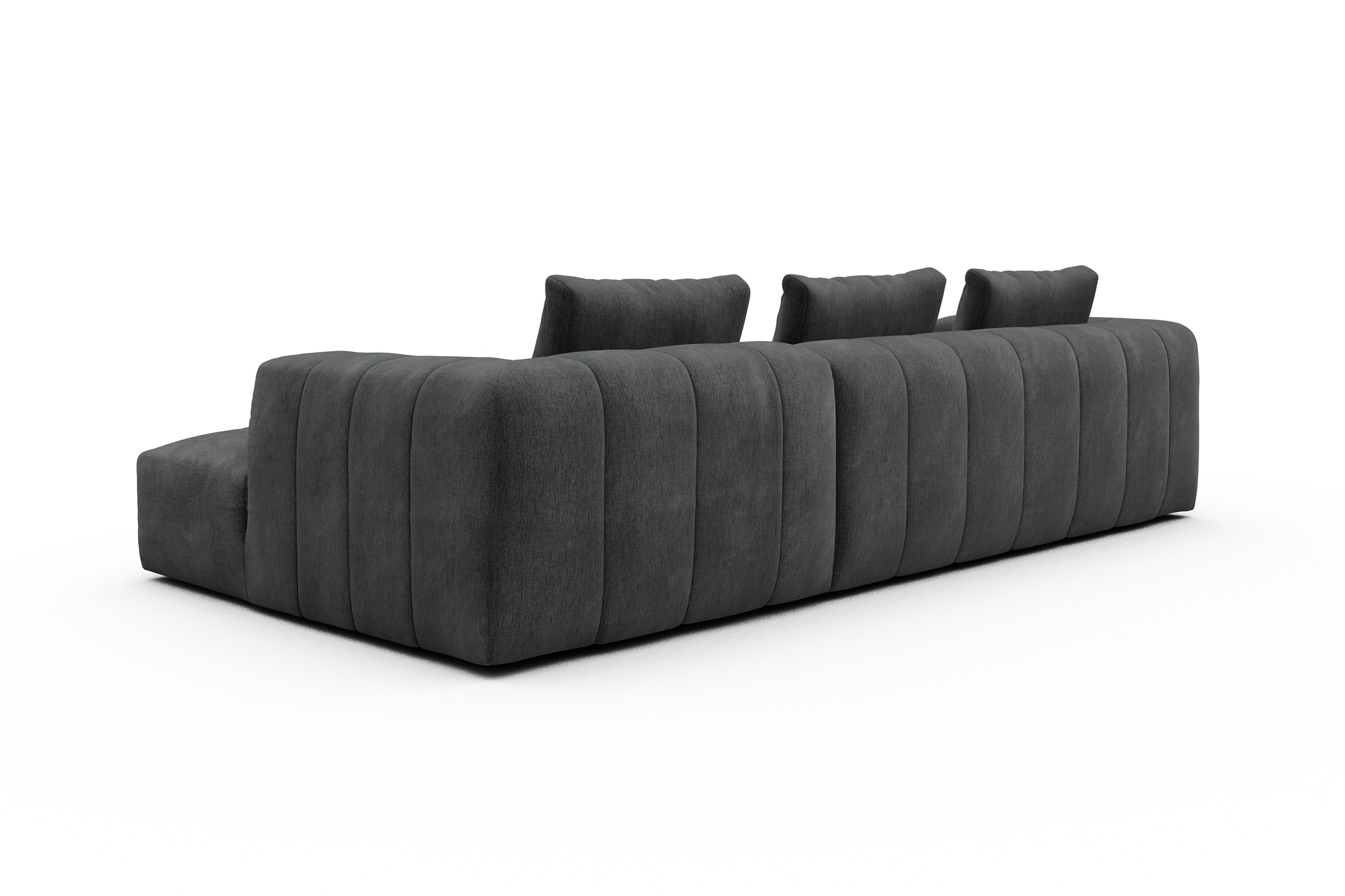 Ecksofa Hugo 2,5-Sitzer Armlehne links mit Chaiselongue Smooth-Deep-Warm-Grey