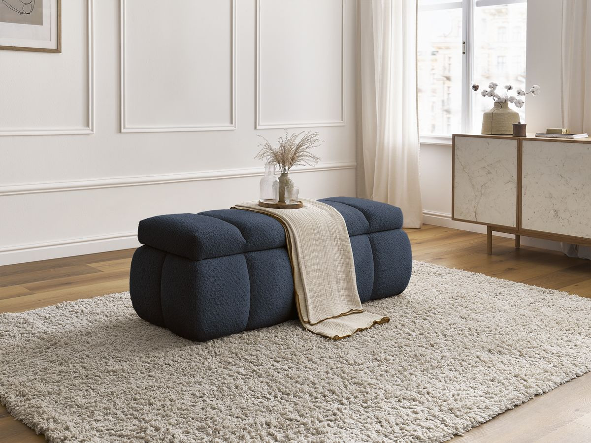 Bobochic Denali Bettbank 146 × 56 cm Bouclé-Stoff Dunkelblau