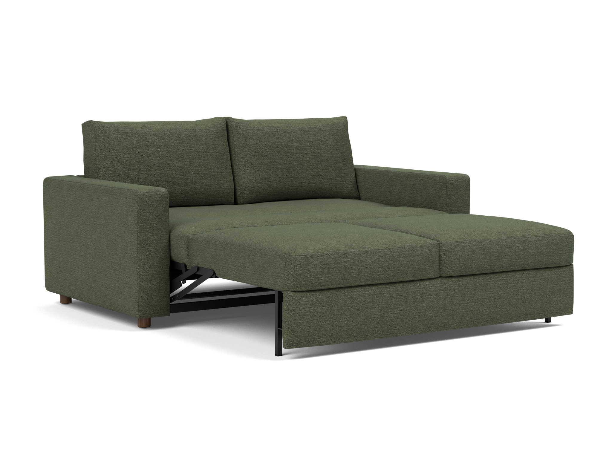 Schlafsofa Neah mit Standard-Armlehnen 160 Strukturierter Stoff Taura 353-Forest