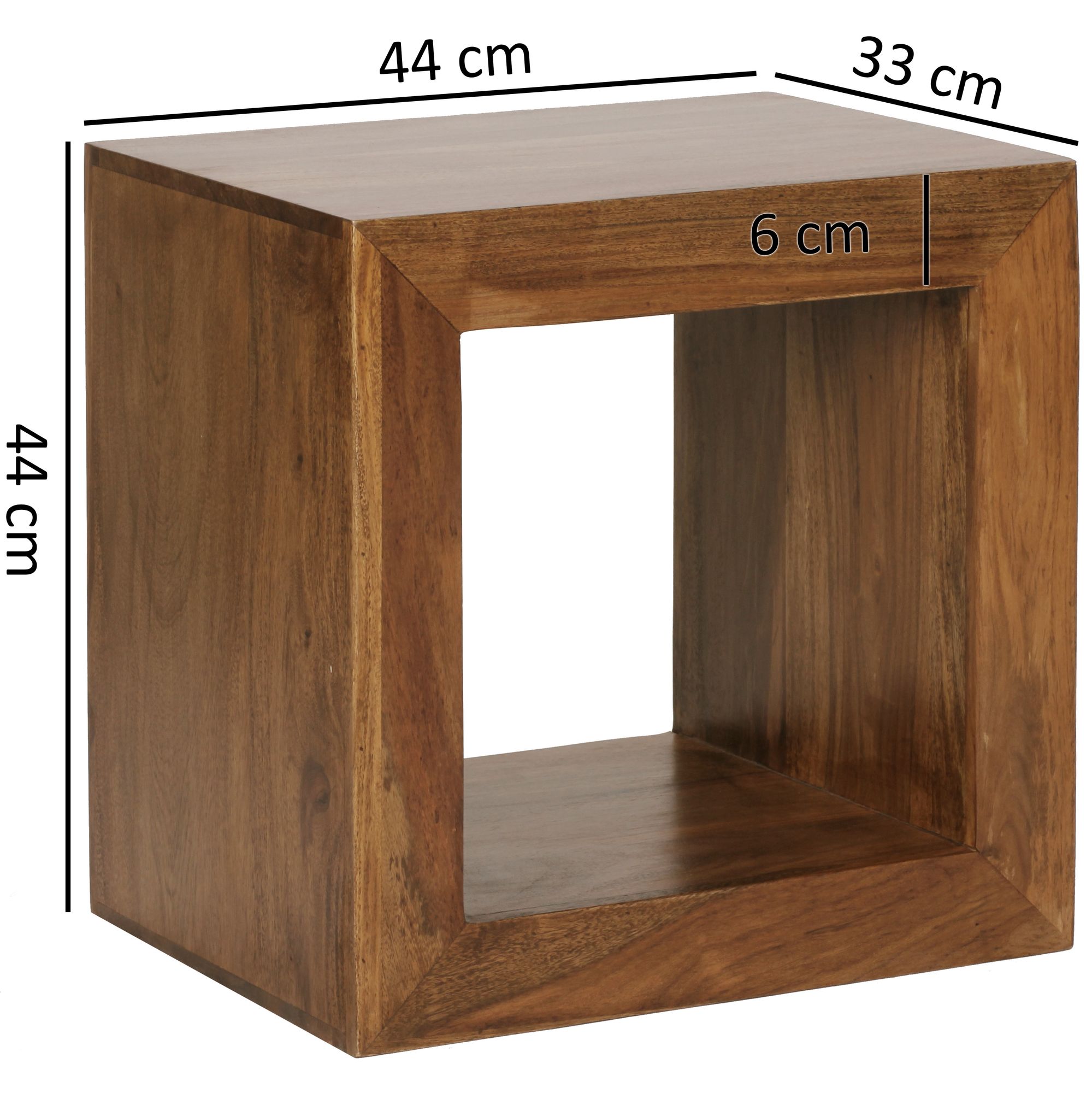 Standregal Austevoll Sheesham Massivholz 44 × 33 × 44 cm