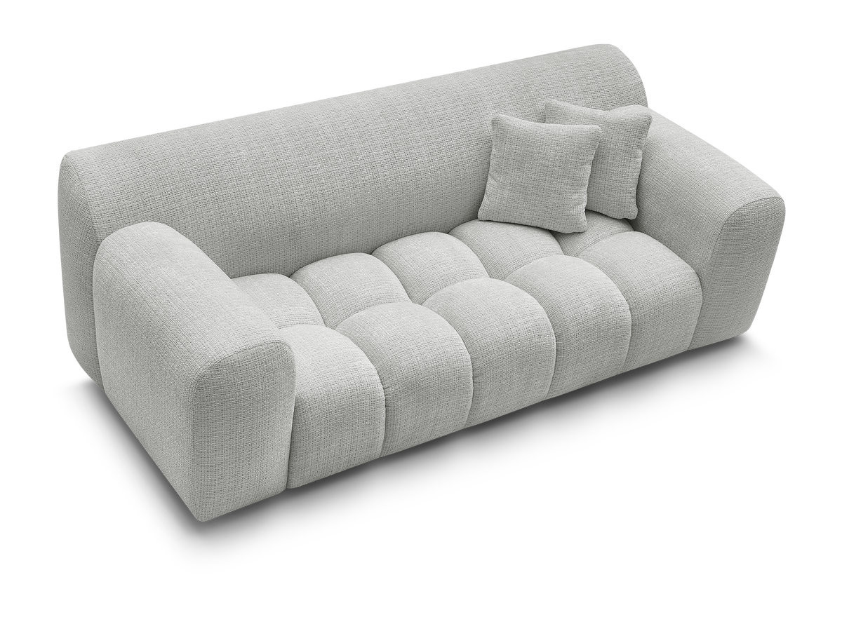 Bobochic Melisse Sofa 2-Sitzer Strukturstoff Hellgrau