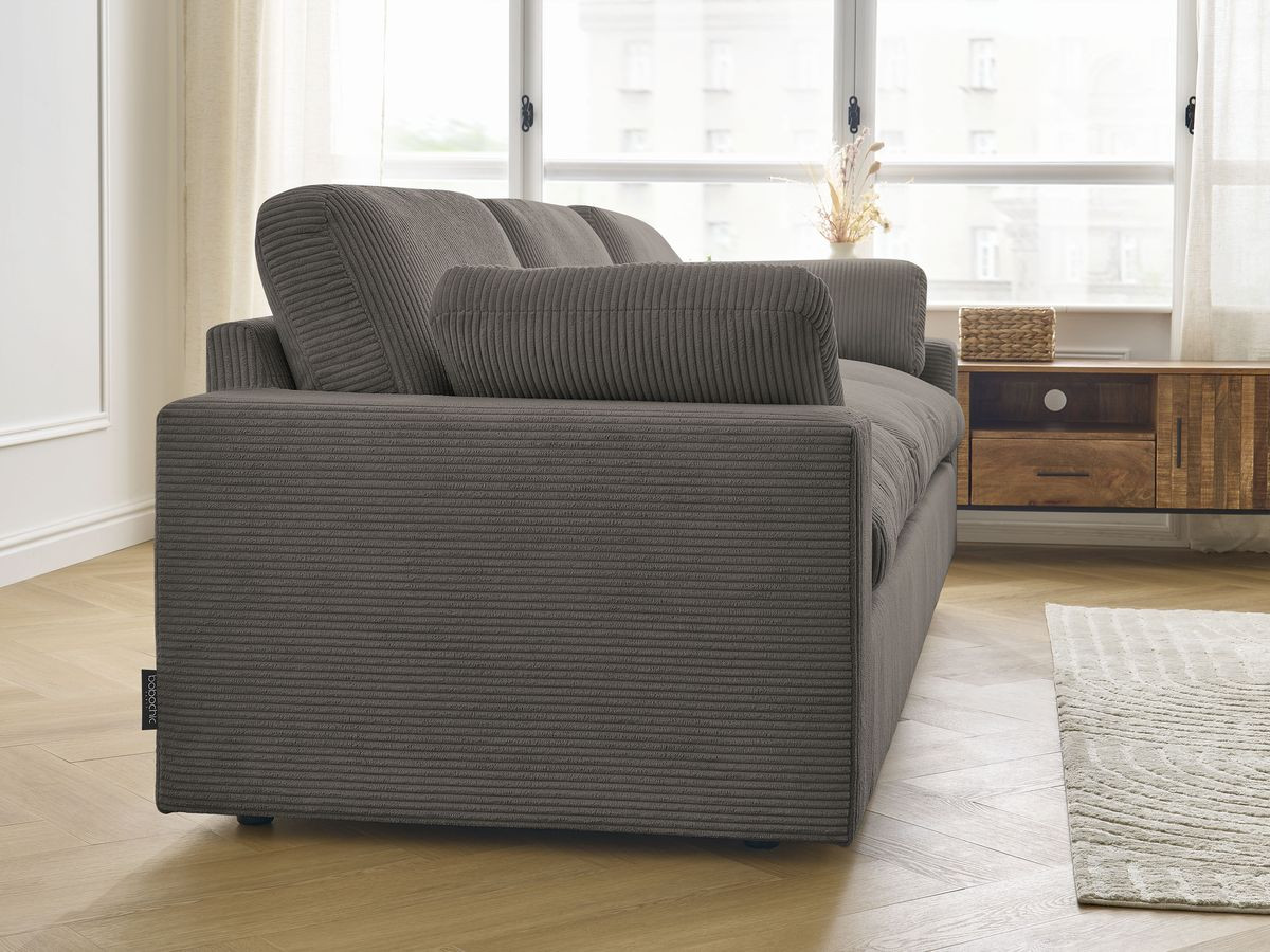 Bobochic Belair Sofa 4-Sitzer Cordsamt Taupe