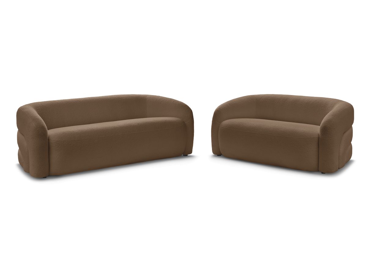 Bobochic Elina Sofa 5-Sitzer Bouclé-Stoff Braun