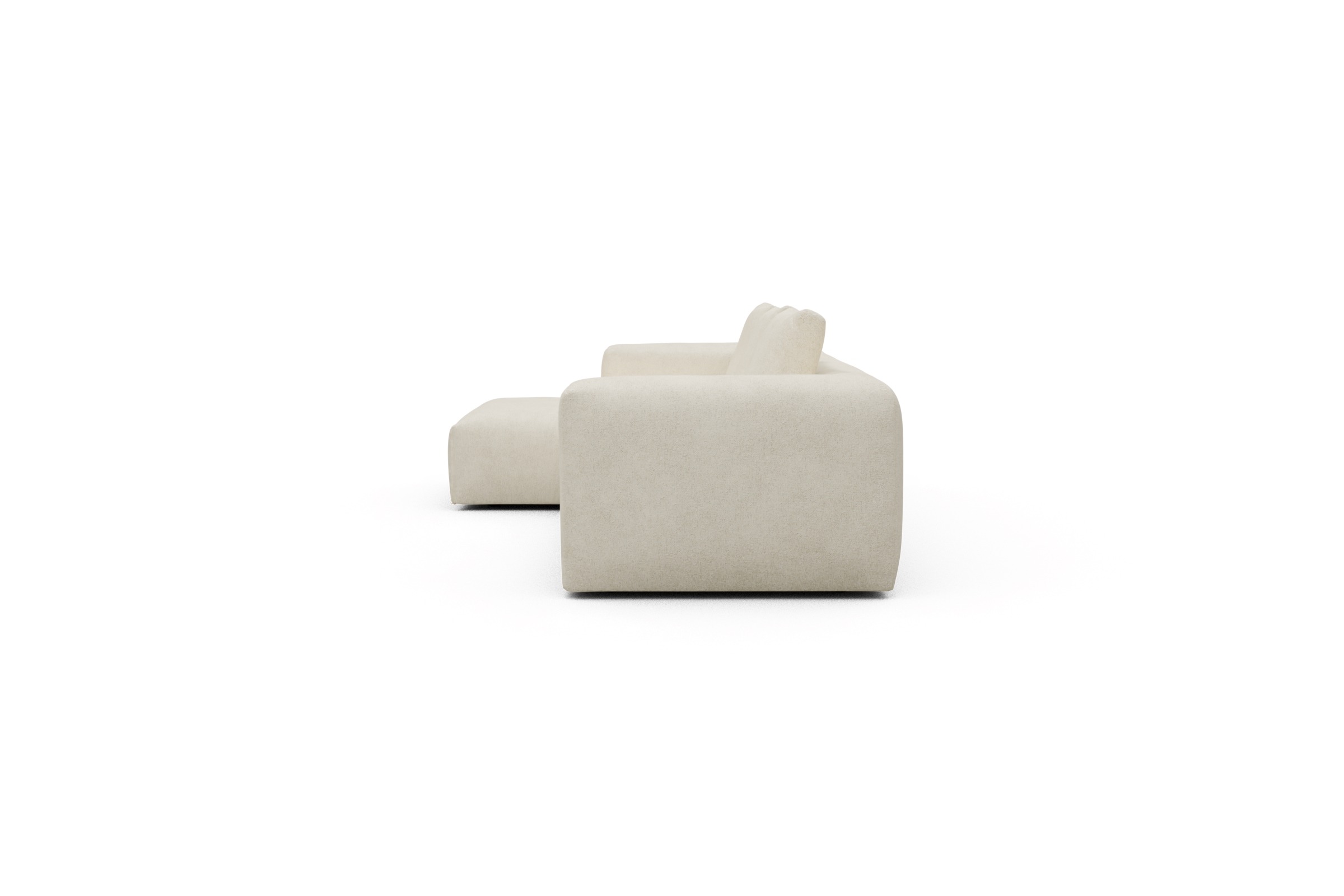 Ecksofa Fred Chaiselongue links mit 2,5-Sitzer Boucle-Off-White