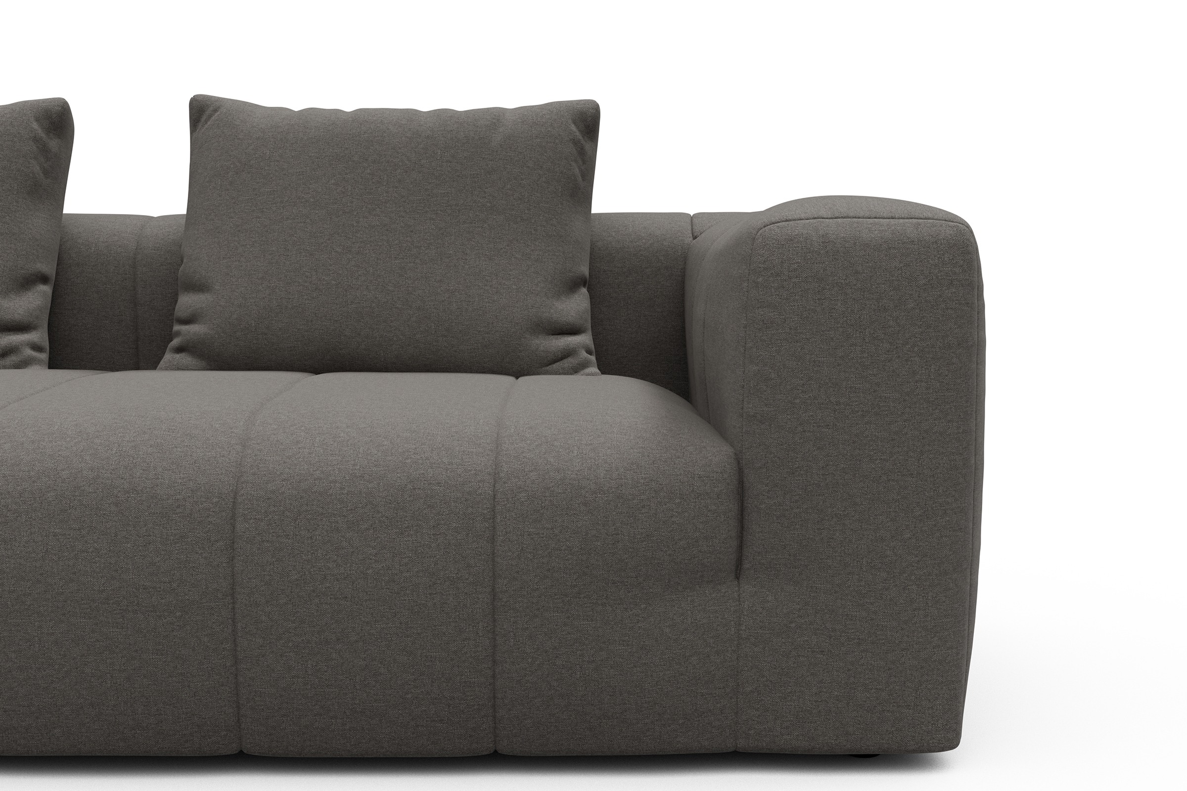 Ecksofa Hugo 2x 2,5-Sitzer Armlehne rechts Satya-Taupe
