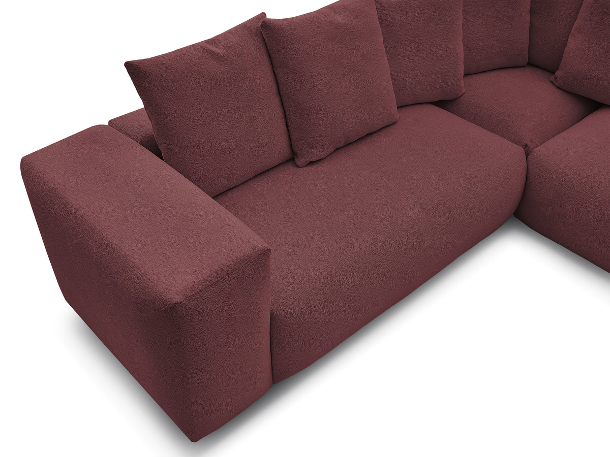Bobochic Voltaire Ecksofa 268 × 214 cm Melange-Stoff Rot Ecke rechts