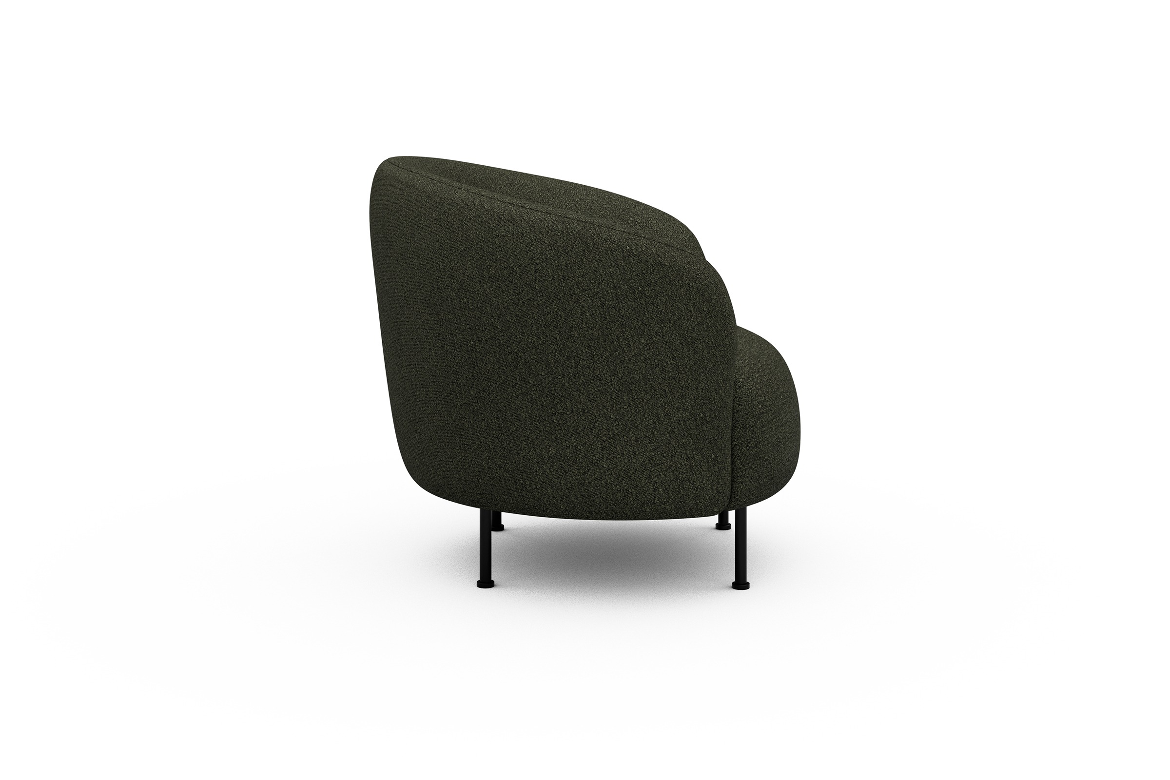 Sessel Ronda Metallbeine Schwarz Boucle-Forest-Green