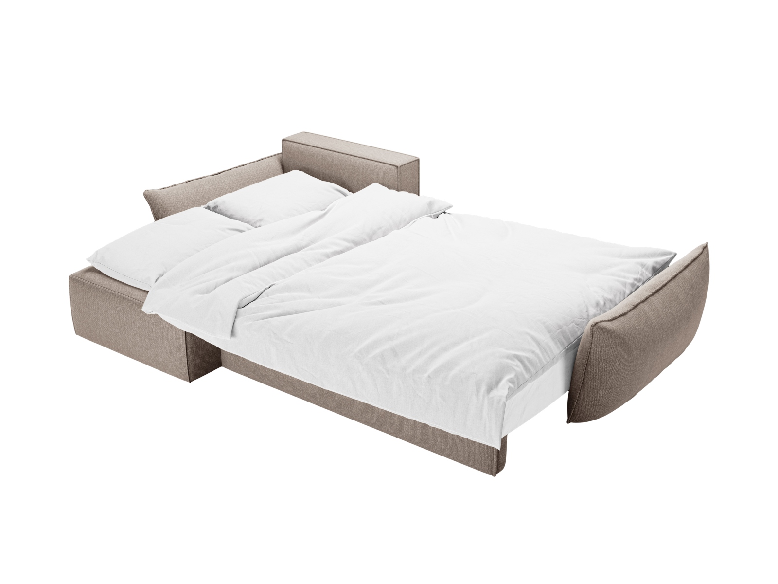 Micadoni Ecksofa Kaelle 4-Sitzer mit Schlaffunktion Links Chenille Beige
