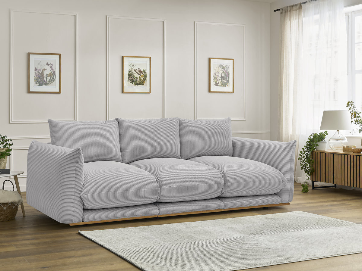 Bobochic Ernest Sofa 3-Sitzer 266 × 106 cm Cordsamt Hellgrau
