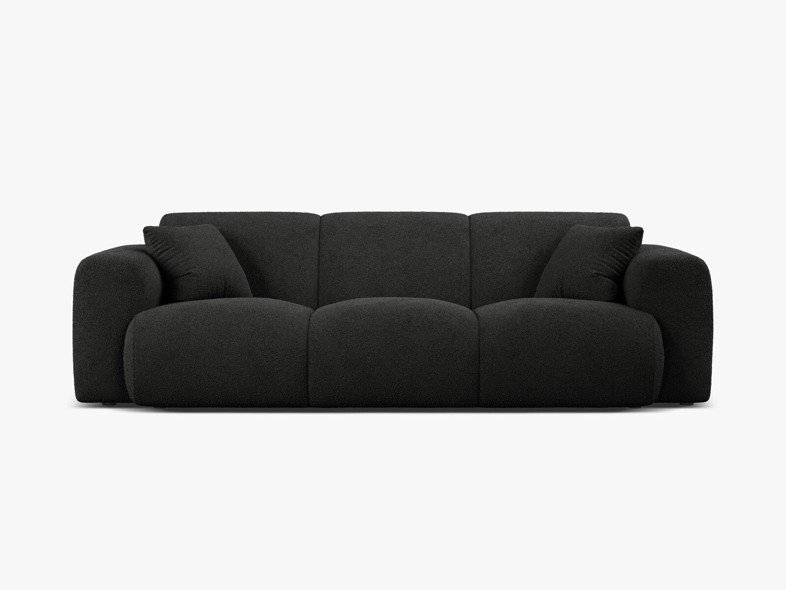 Micadoni Sofa Molino 3-Sitzer Boucle Baloo Schwarz