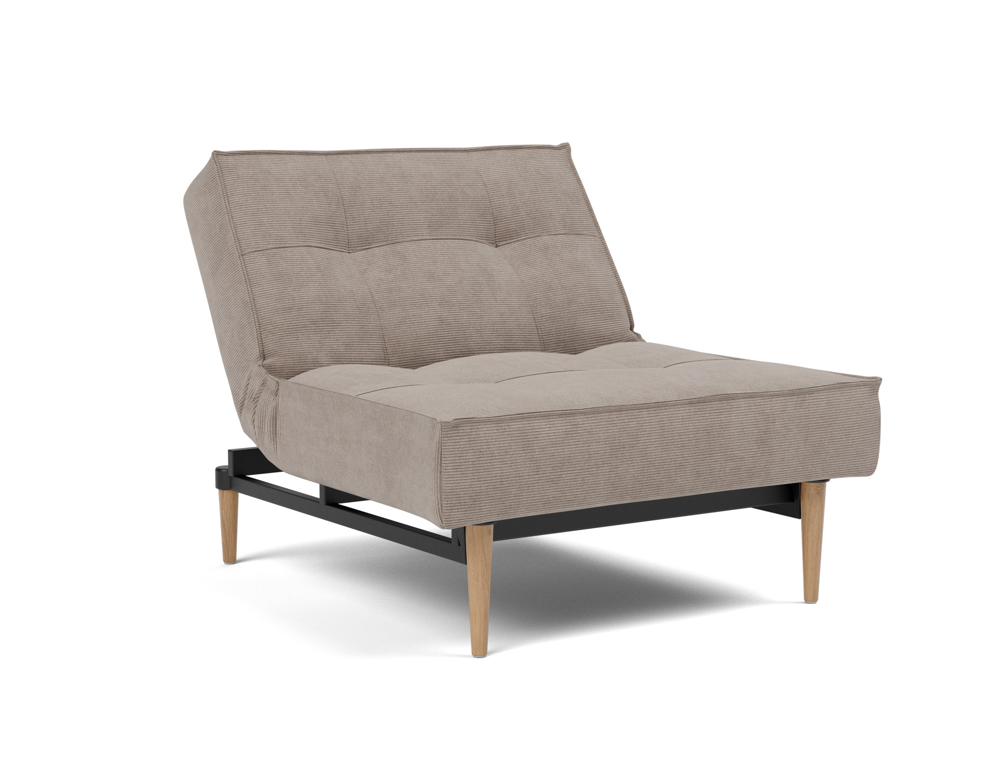 Sessel Splitback Kord Cordufine 318-Beige Beine Styletto Eiche hell