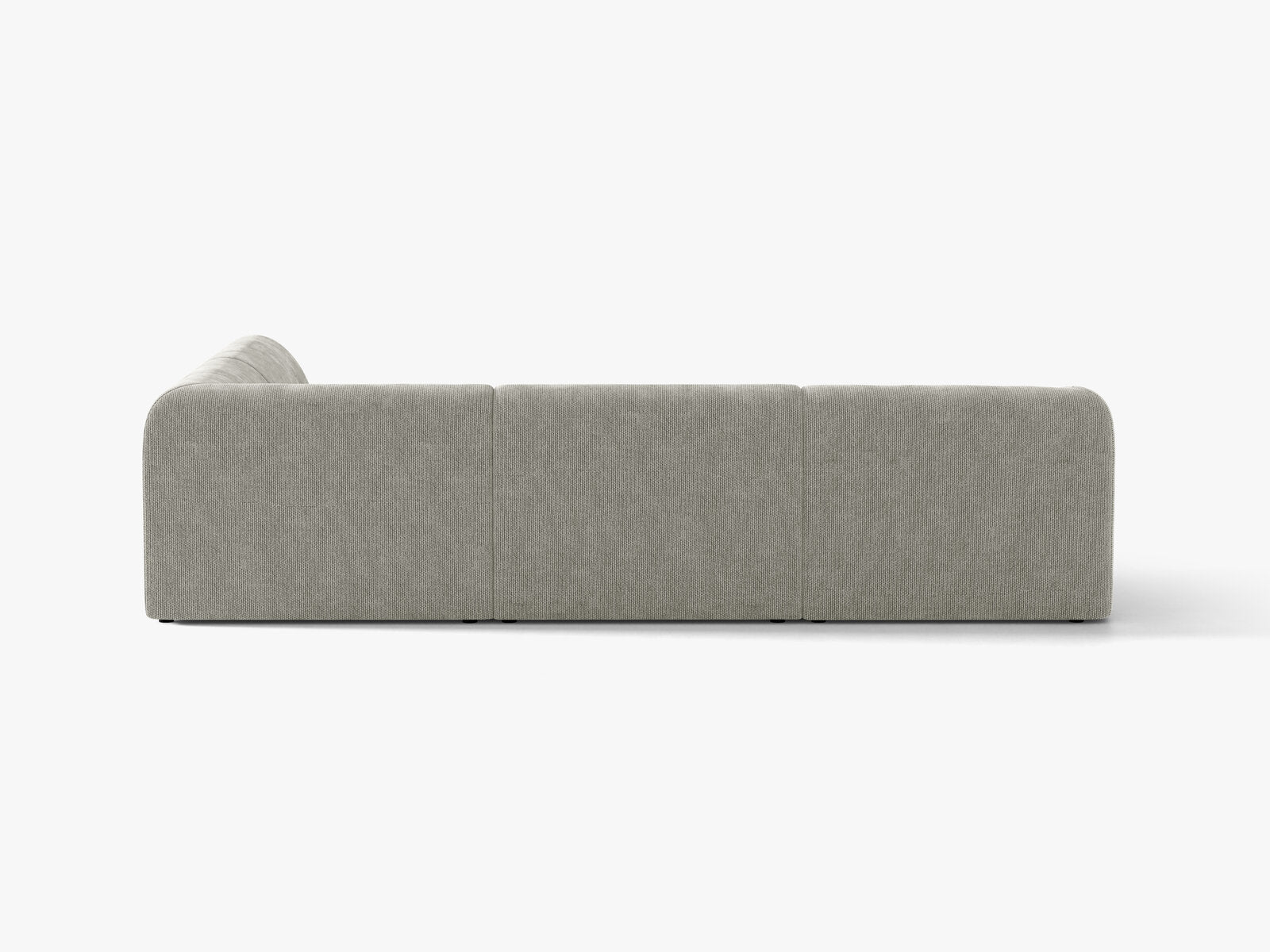 Micadoni Ecksofa Miley 6-Sitzer Rechts Chenille Haga Hellgrau