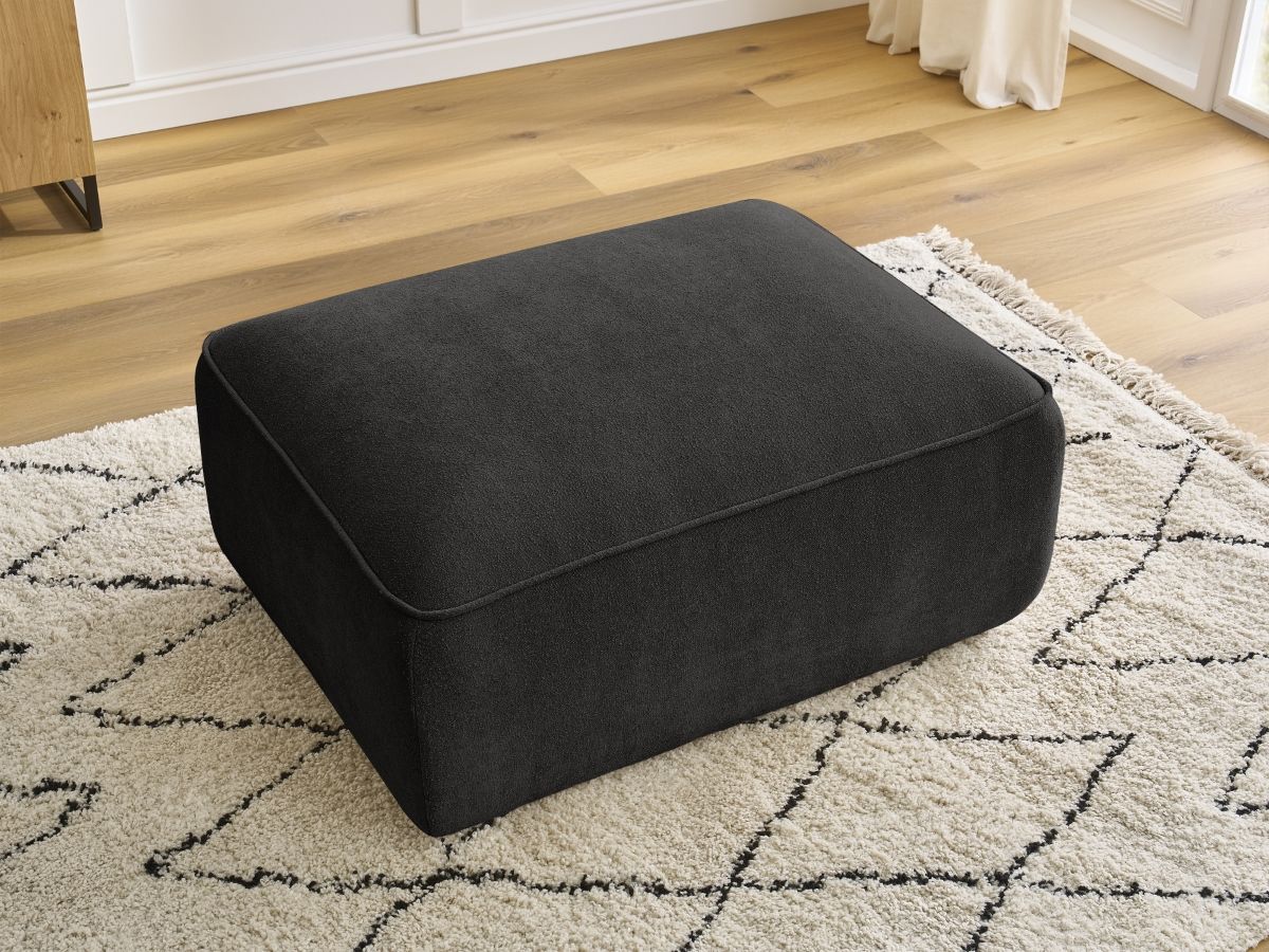 Bobochic Zephyr Pouf Strukturstoff Schwarz