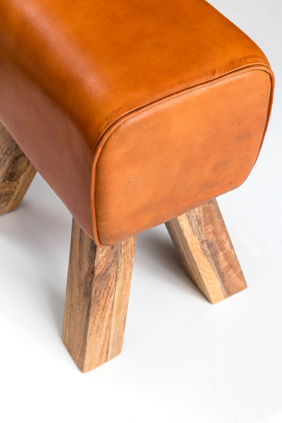 Sitzhocker Abisko Echtleder Braun 40 × 30 × 47 cm