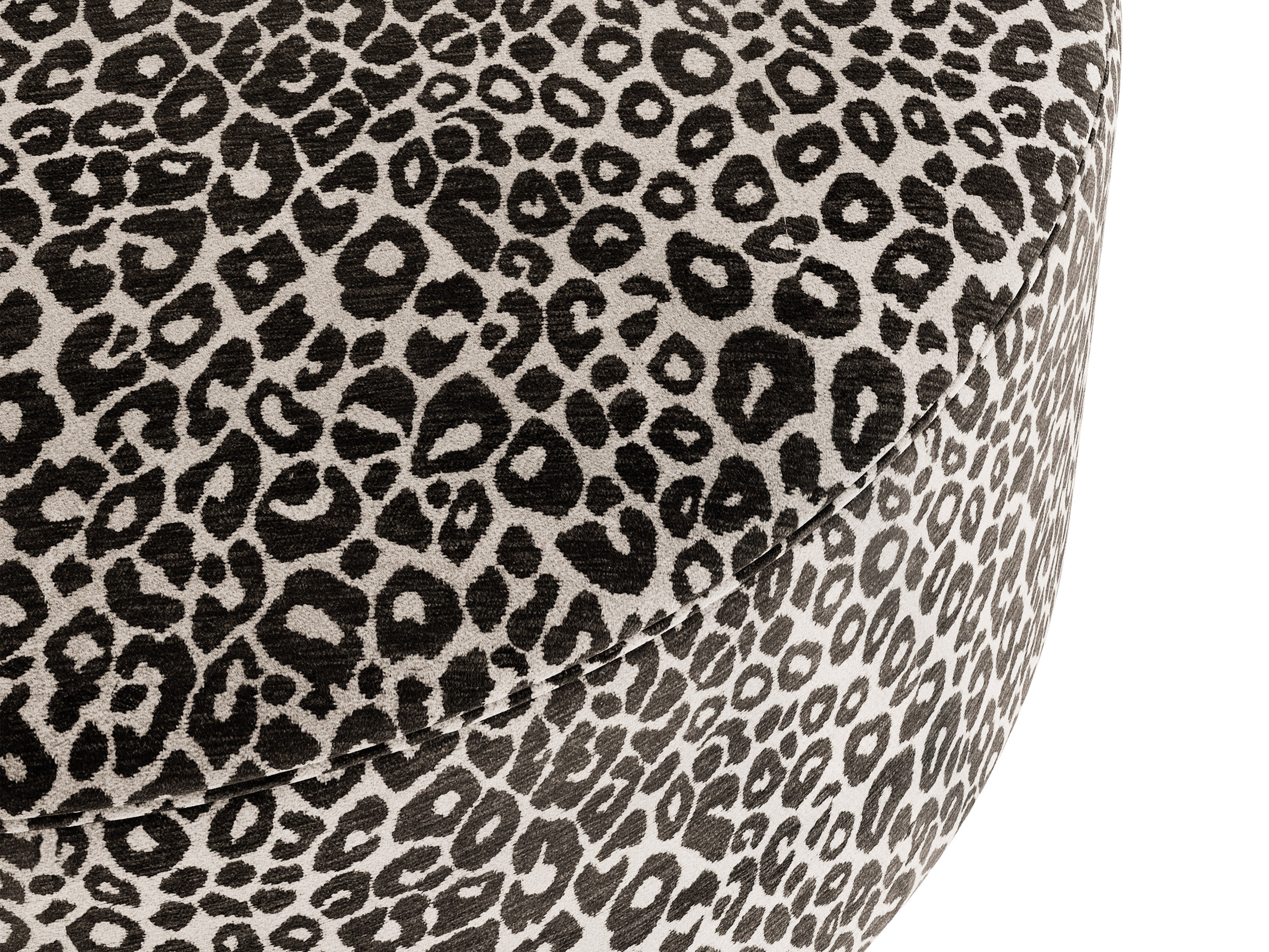 Micadoni Pouf Dia 40cm Chenille Wild Weiß