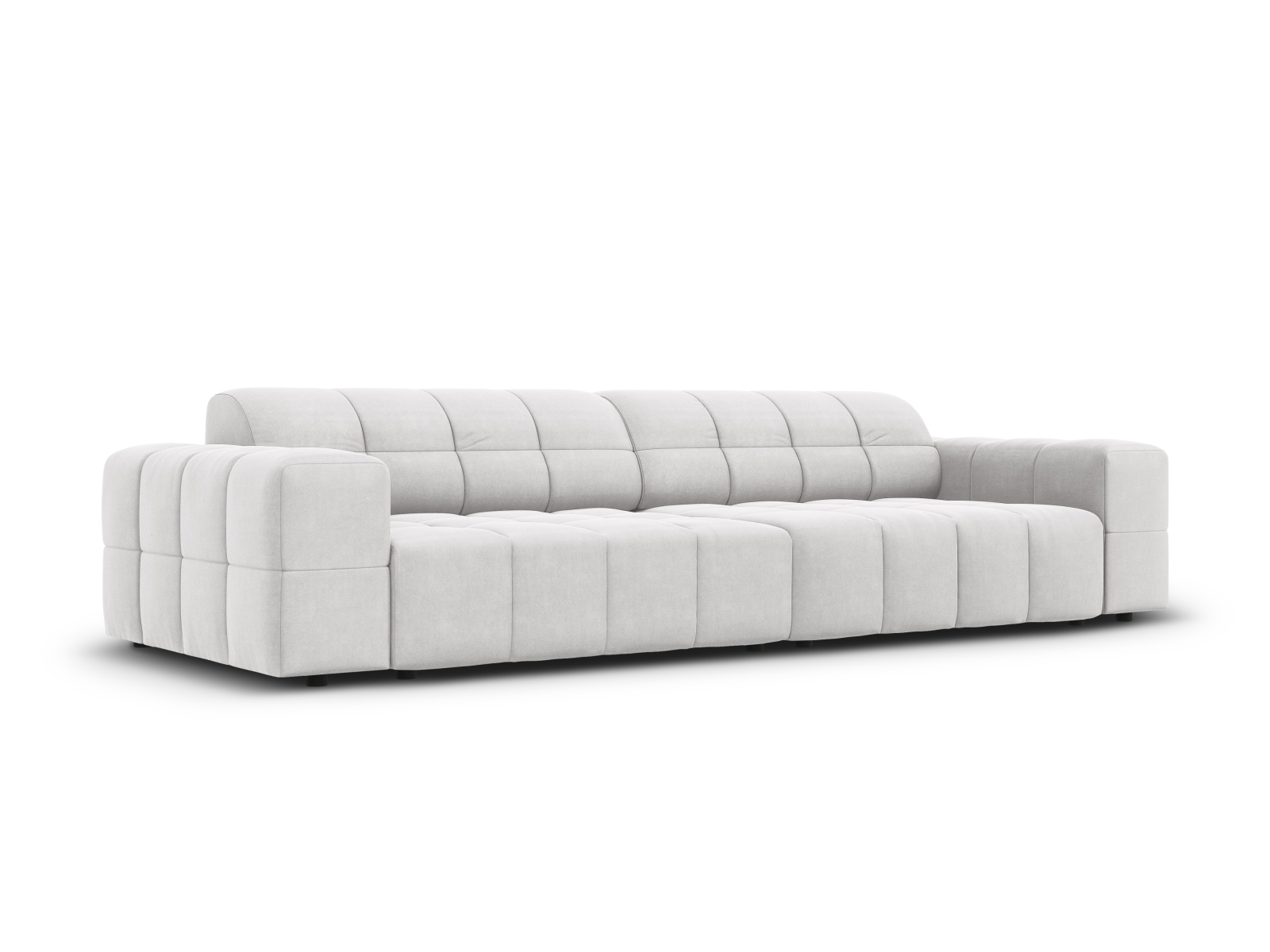 Cosmopolitan Design Sofa Chicago 4-Sitzer Samt Bluvel Silber