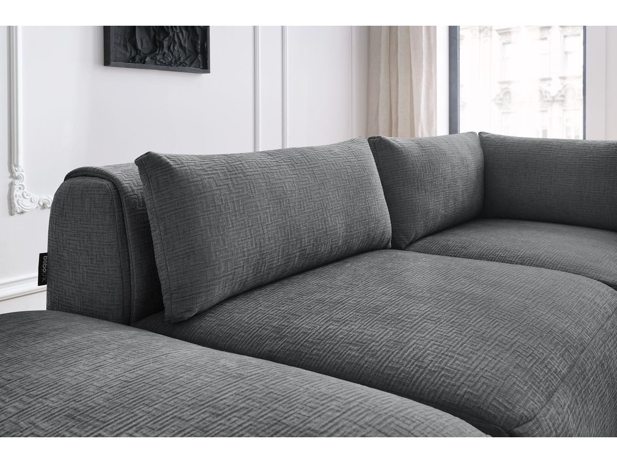 Bobochic Jeanne Ecksofa 271 × 300 cm Strukturstoff Dunkelgrau