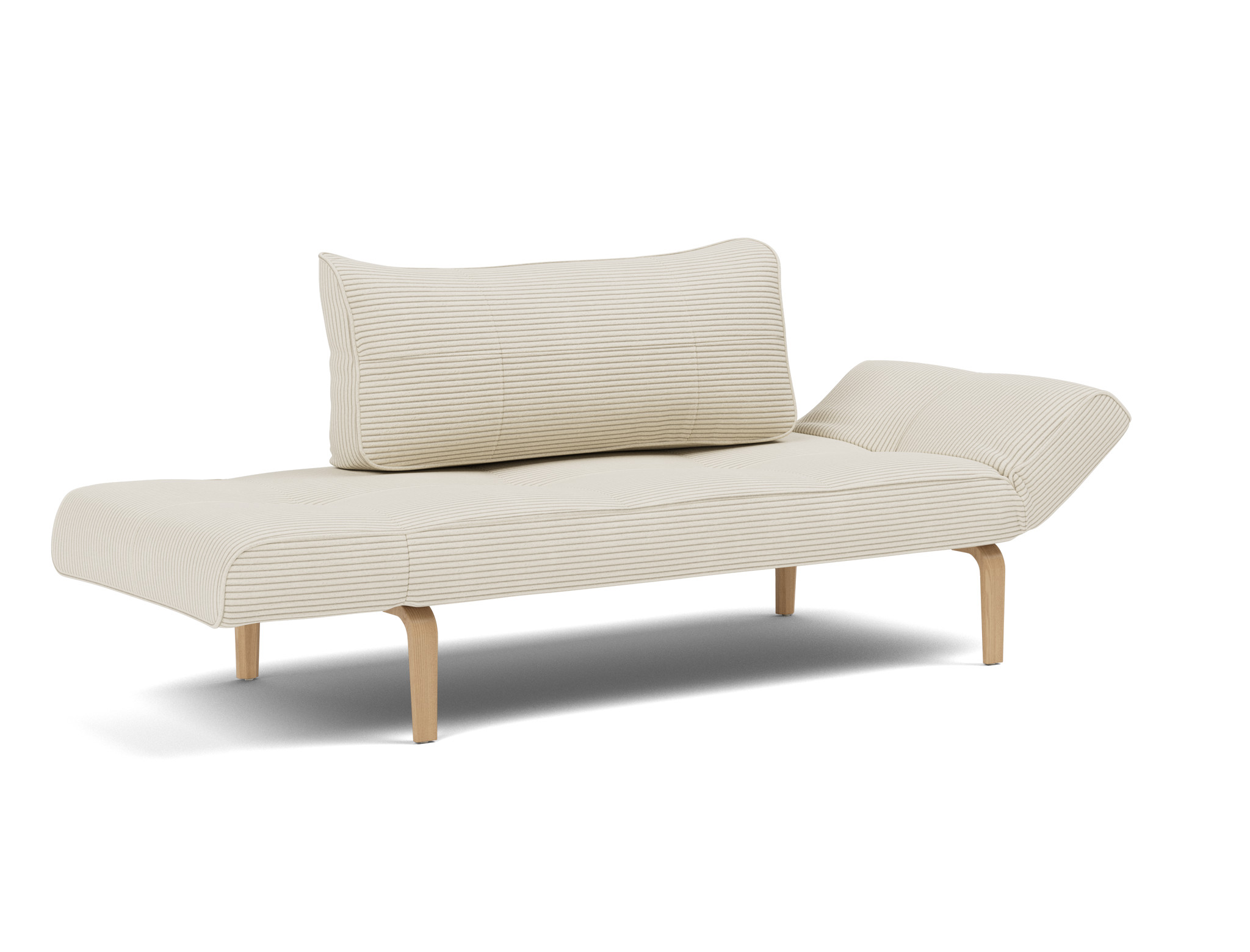 Tagesbett Zeal Kord Corduroy 594-Ivory Beine Bow Eiche