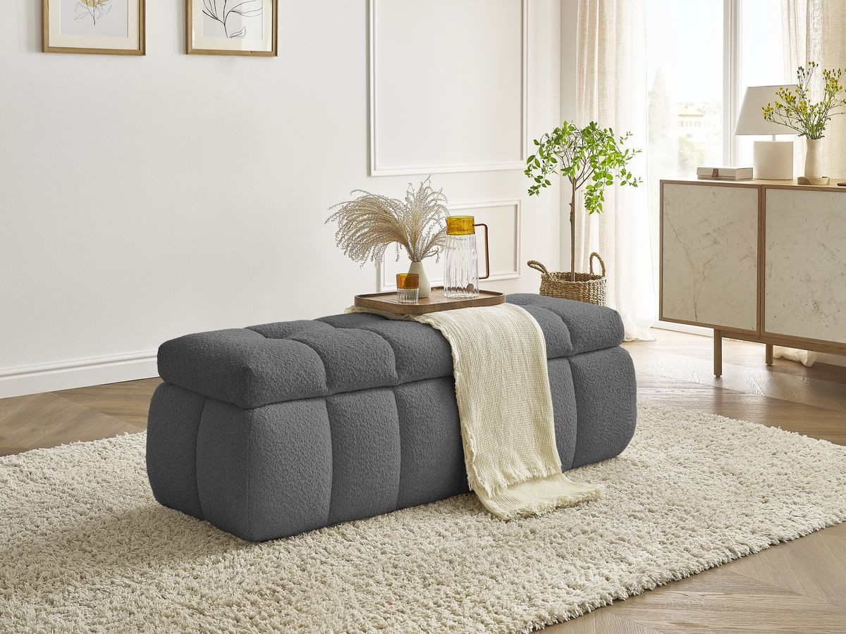 Bobochic Mont-blanc Bettbank Bouclé-Stoff Dunkelgrau